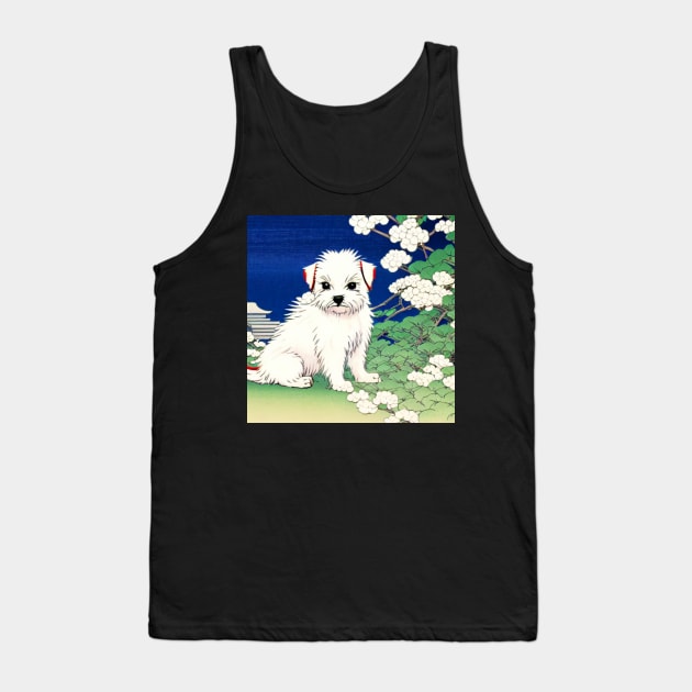 Cute Maltese Terrier Maltese Mom with Adorable Dog Tank Top by Mochabonk